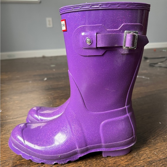 Hunter women’s royal purple glitter rain boots wellies size US 9 - hardly worn - Picture 6 of 7